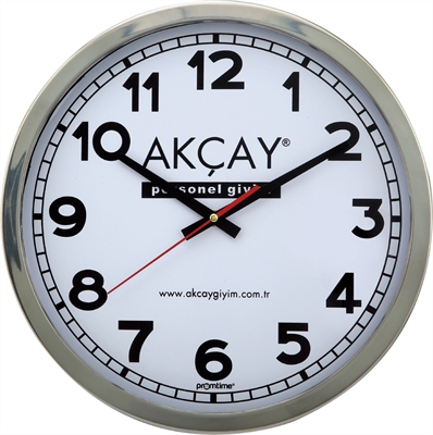 Paslanmaz Çelik Çerçeve  Duvar Saati 35 Cm