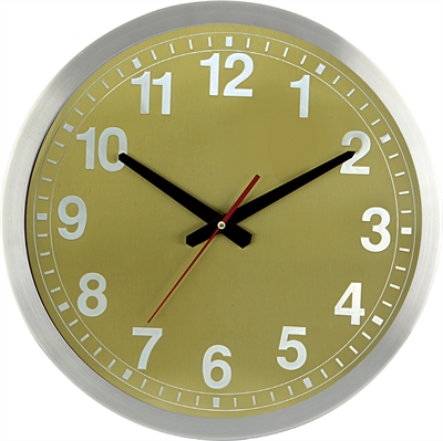 Alüminyum Çerçeve Metal Kadran Duvar Saati 40 Cm