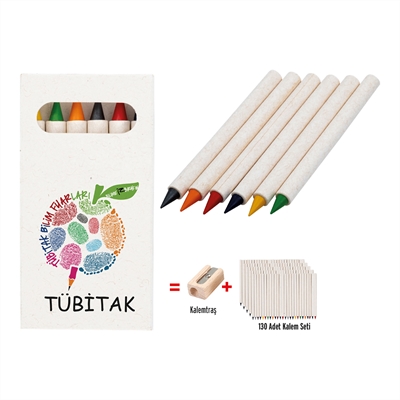 6 Renkli Yarım Boy Sonsuz Kuru Boya Seti