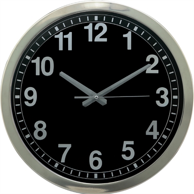 Parlak Kromaj Çerçeve Metal Kadran Duvar Saati 40 Cm